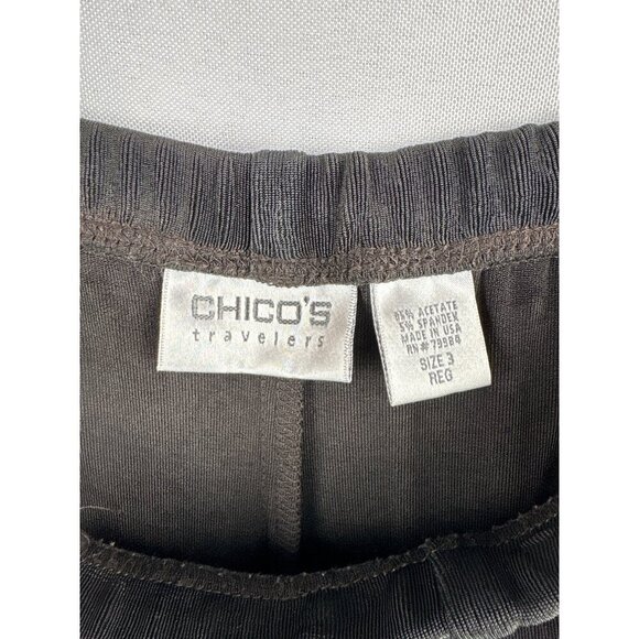 Women’s Chicos 2XL Dark Brown Flowy Pants - Picture 4 of 4